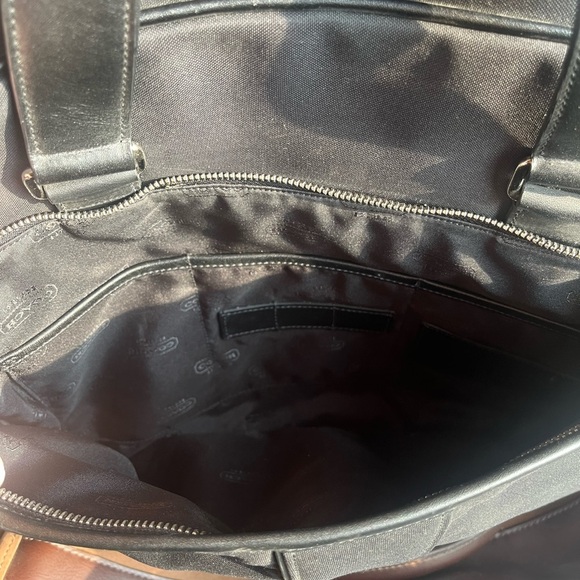 Coach Black Leather Canvas Twill Laptop Bag **fits 15” laptop - Picture 10 of 12